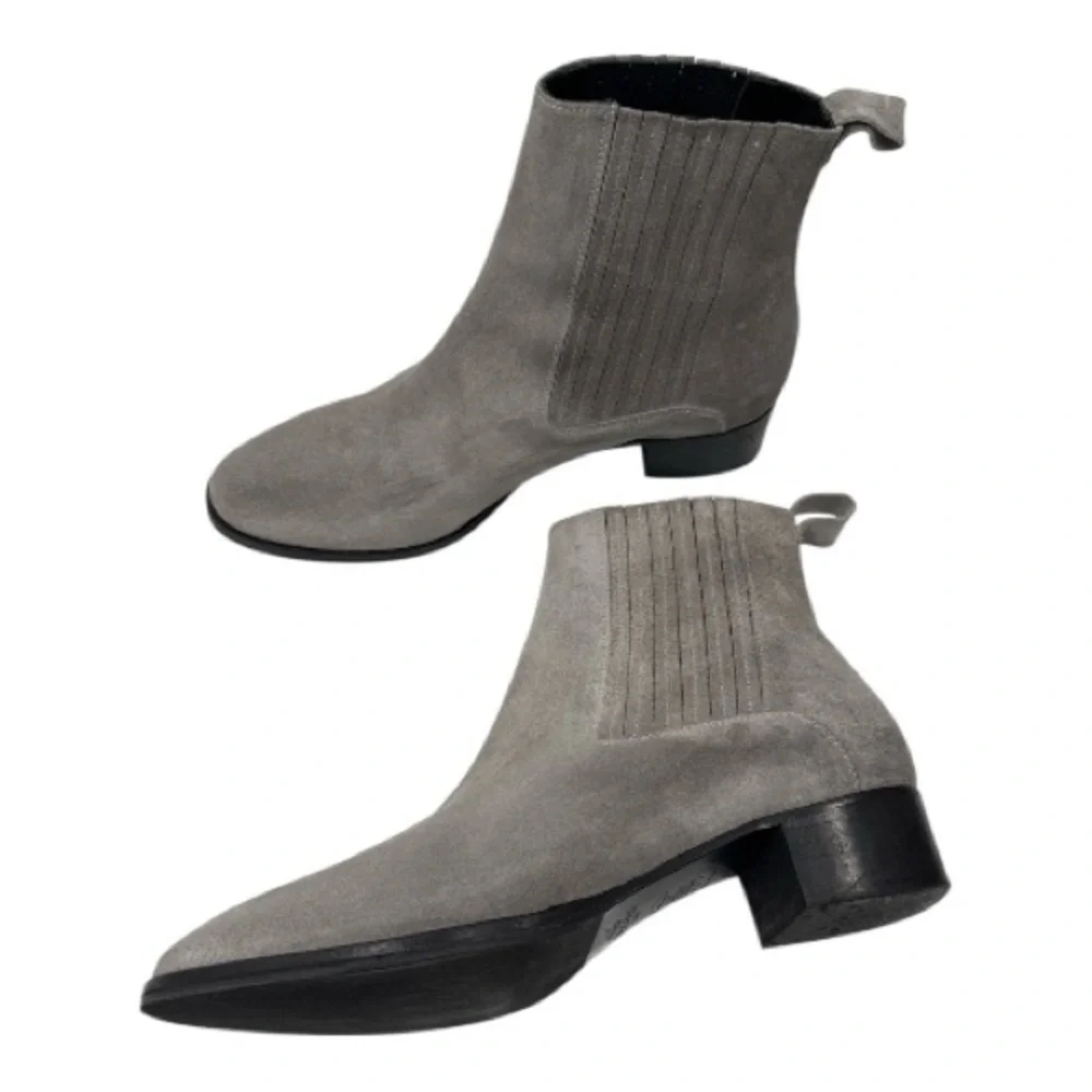 ATELIER MERCADAL Suede Gray Ankle Boots Chelsea boots size 38.5